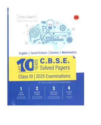 Arun Deep's CBSE Last 10 Years Solved Papers Class 10 (2025 Examinations)